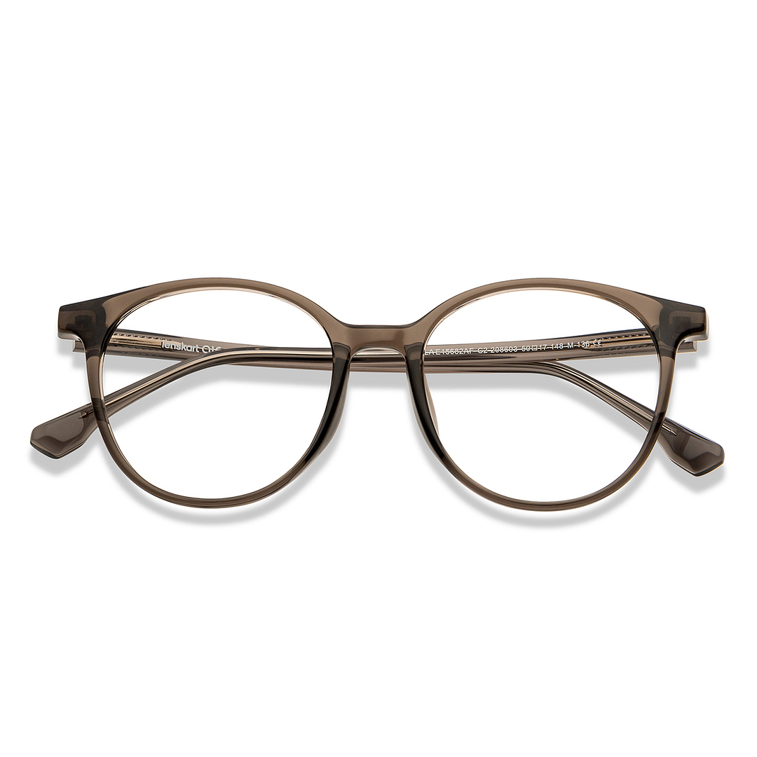 Lenskart Air Gray Transparent Full Rim Round left side
