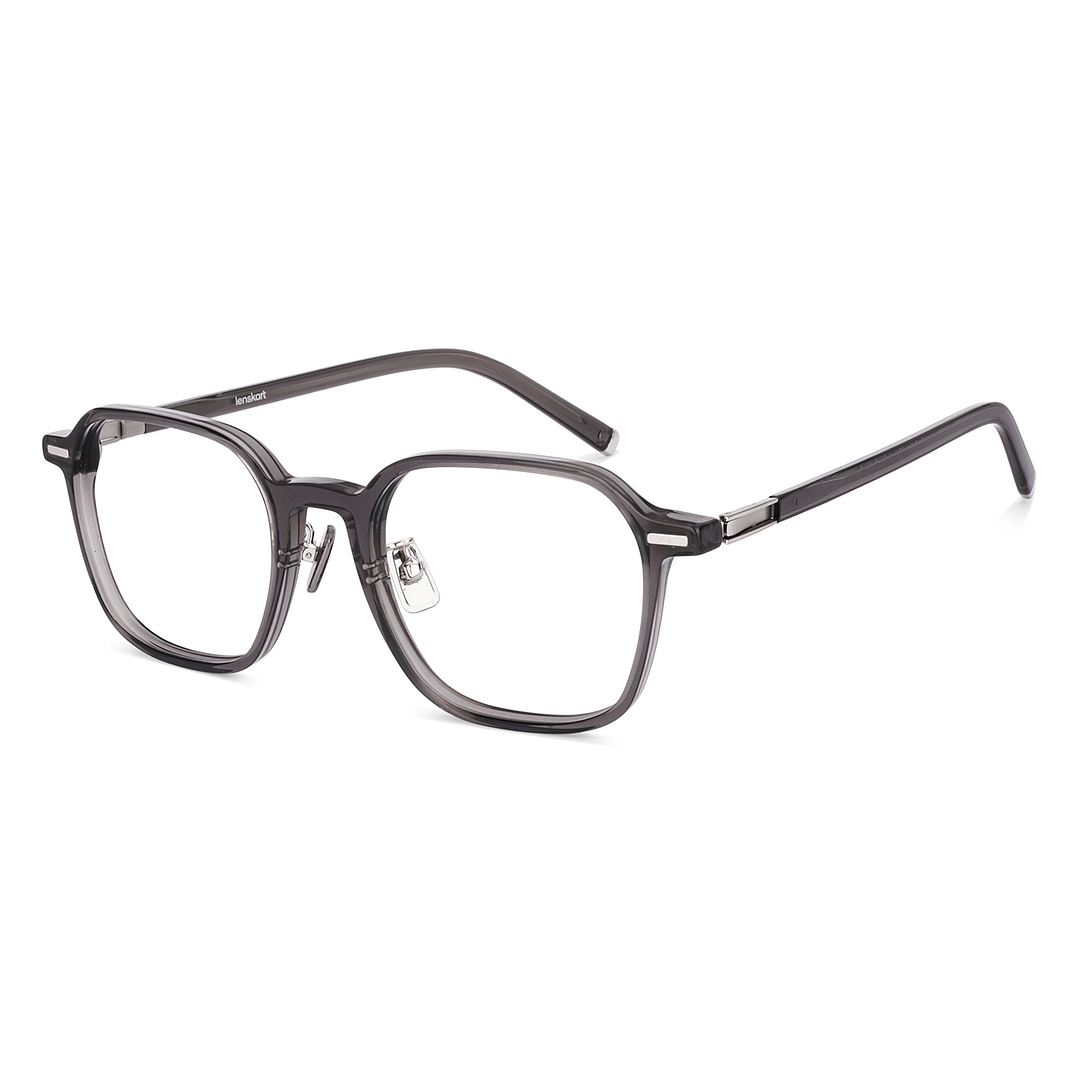 Lenskart Grey Transparent Full Rim Geometric left side