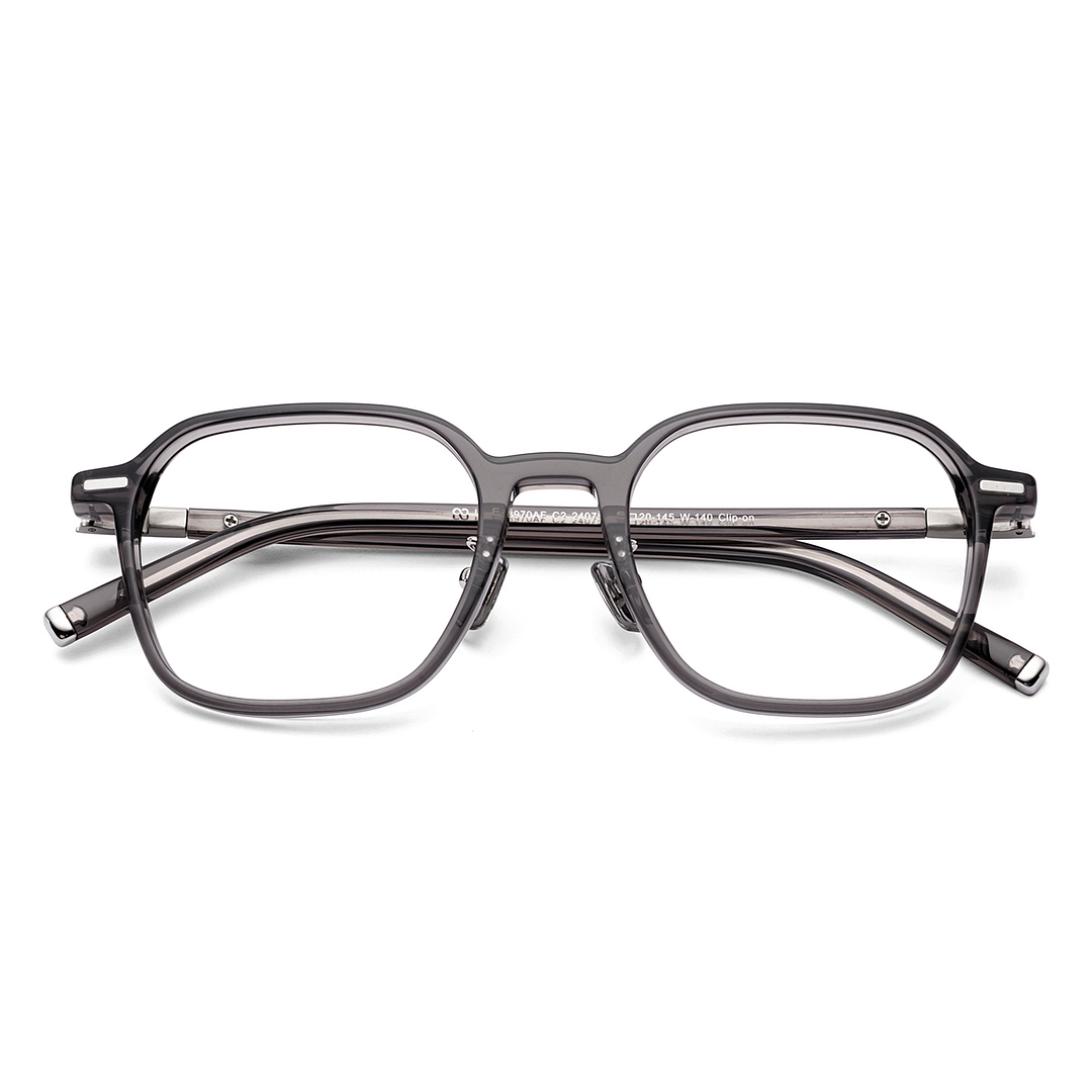 Lenskart Grey Transparent Full Rim Geometric right side