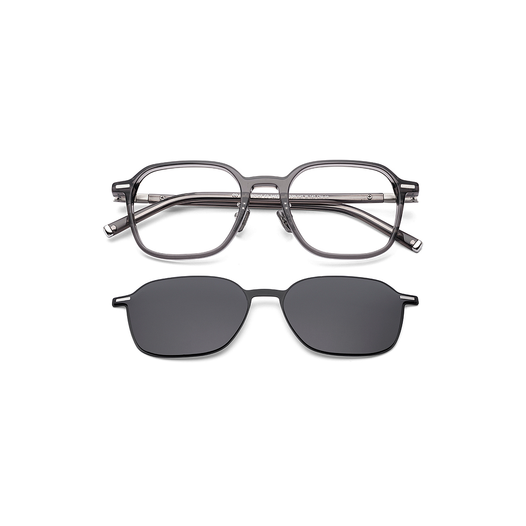 Lenskart Grey Transparent Full Rim Geometric right side
