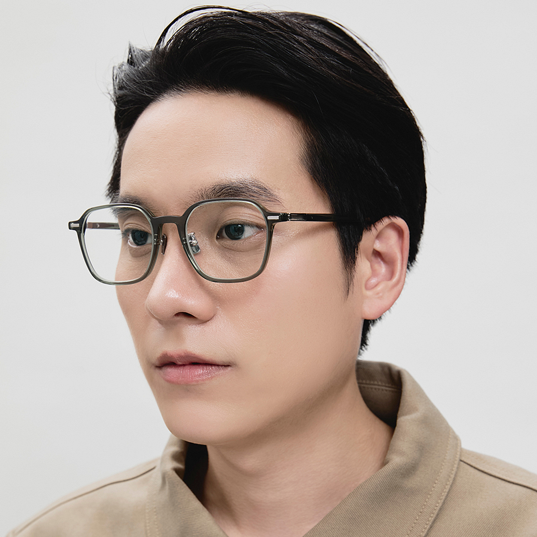 Lenskart Grey Transparent Full Rim Geometric left side