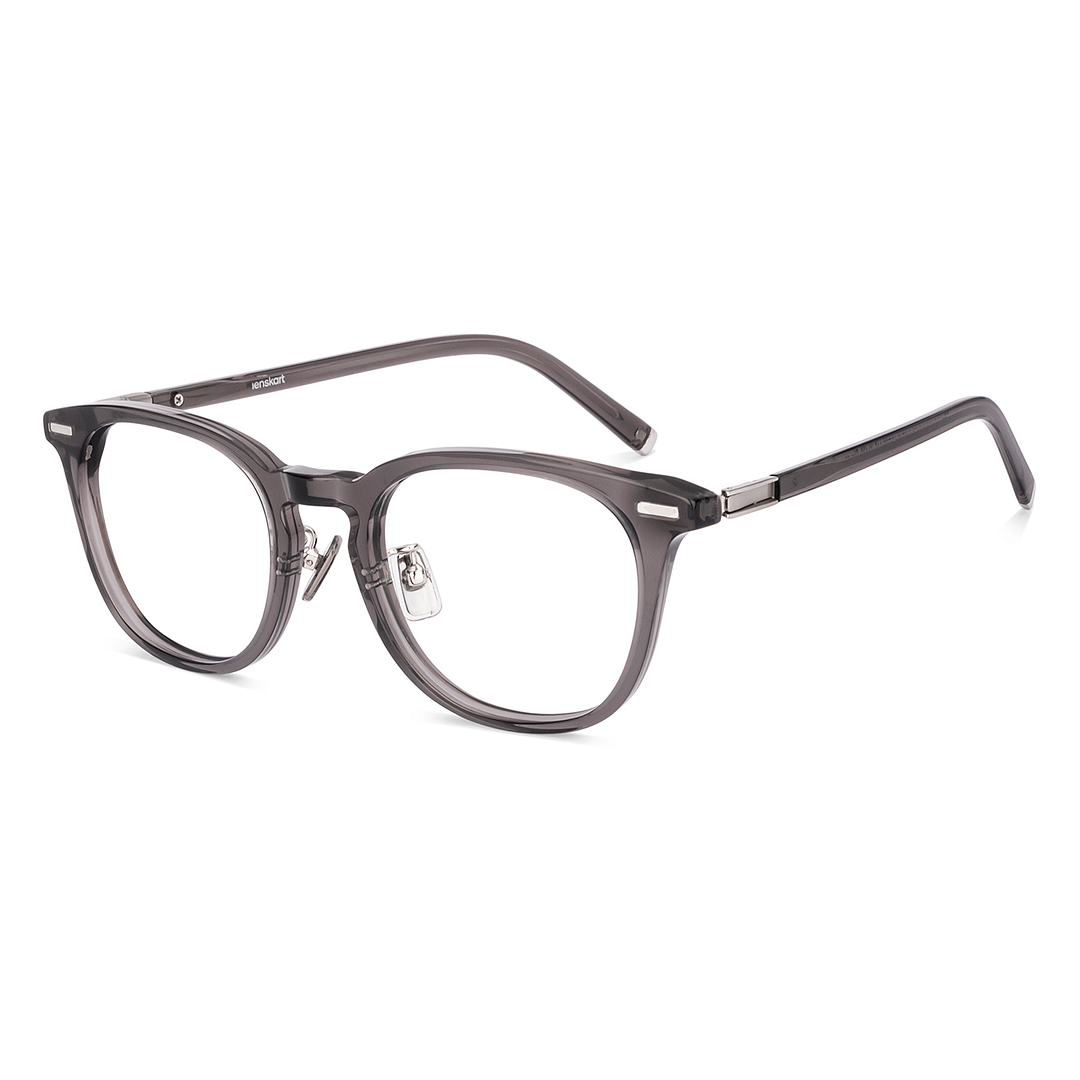 Lenskart Grey Transparent Full Rim Round left side