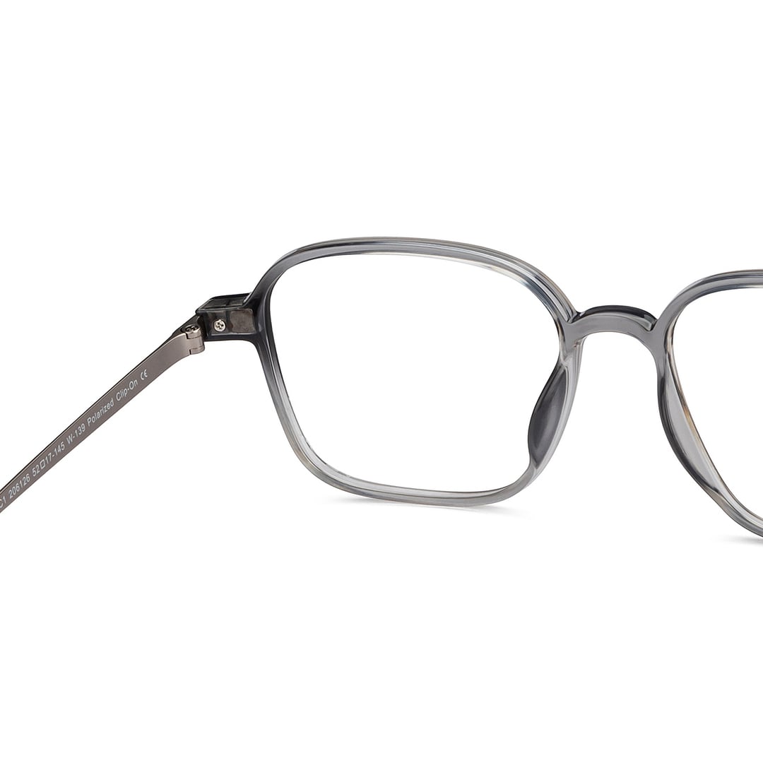 Lenskart Air Gray Transparent Full Rim Square left side