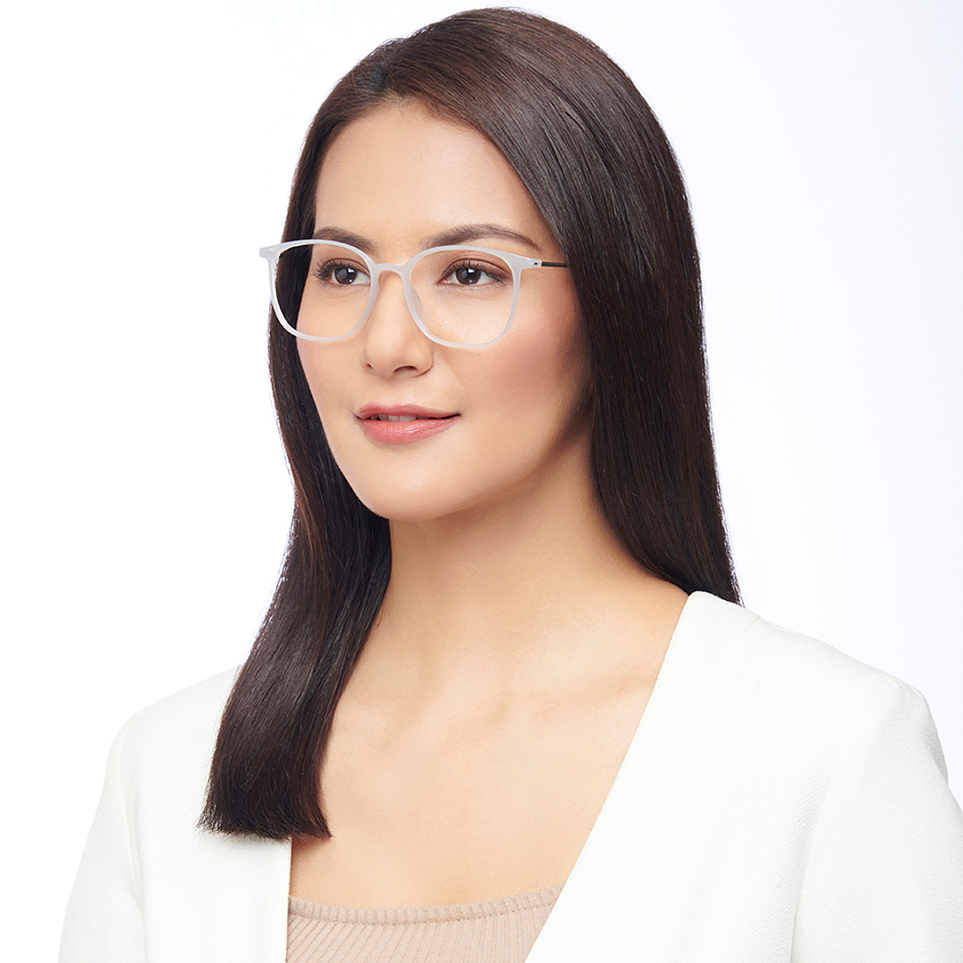 Lenskart Air Online Gray Transparent Full Rim Round left side