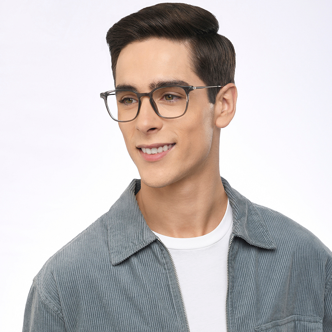 Lenskart Air Light Gray Full Rim Square right side