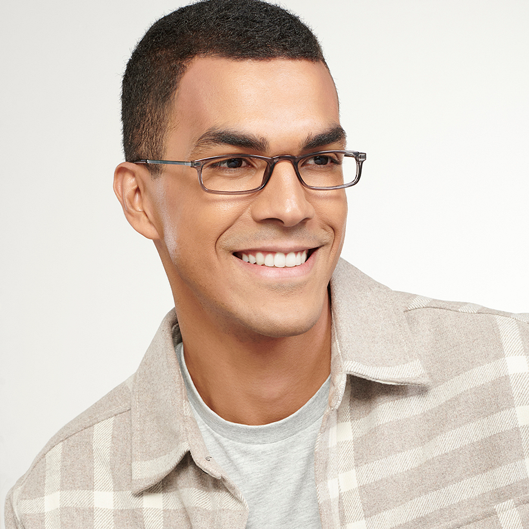 Lenskart READERS Gray Dark Gunmetal Full Rim Rectangle Lenskart READERS LR E13701 Only for 2 Prefitted Powers left side