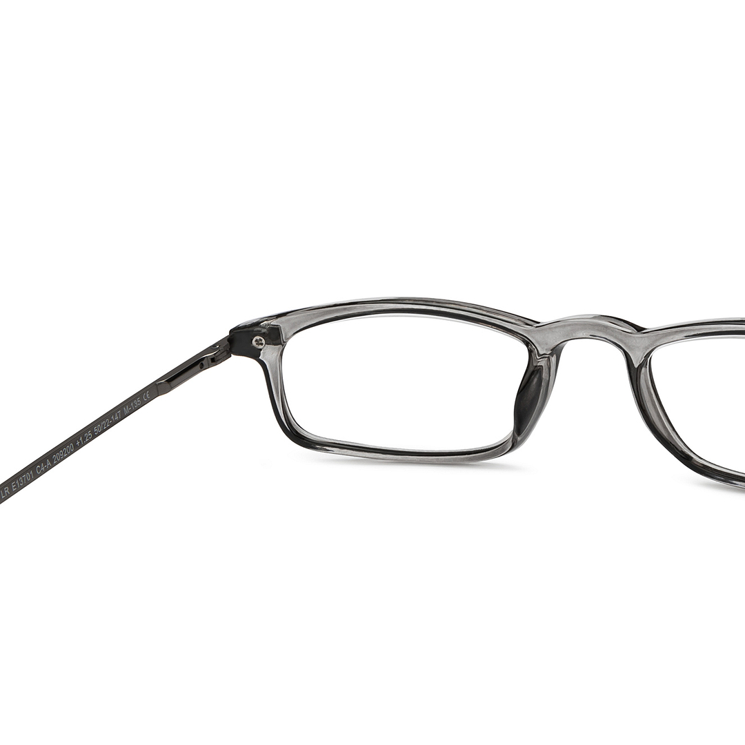 Lenskart READERS Gray Dark Gunmetal Full Rim Rectangle Lenskart READERS LR E13701 Only for 1 25 Prefitted Powers right side