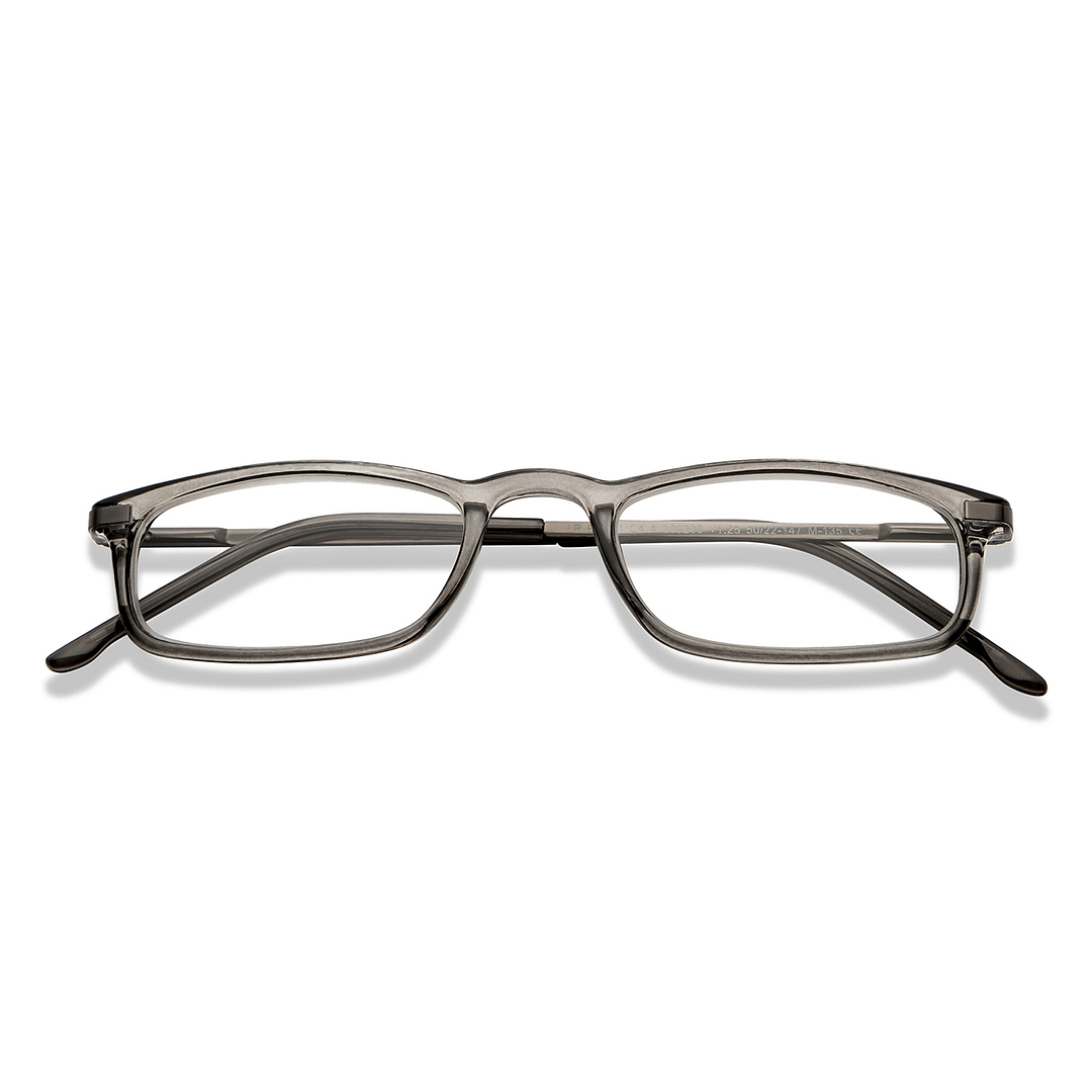 Lenskart READERS Gray Dark Gunmetal Full Rim Rectangle Lenskart READERS LR E13701 Only for 1 25 Prefitted Powers left side