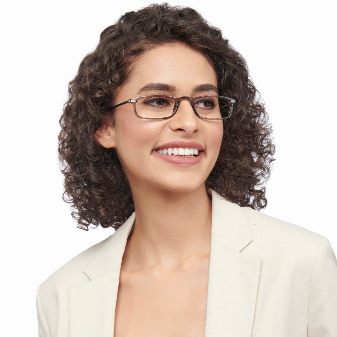 Lenskart READERS Gray Dark Gunmetal Full Rim Rectangle Lenskart READERS LR E13701 Only for 1 25 Prefitted Powers left side