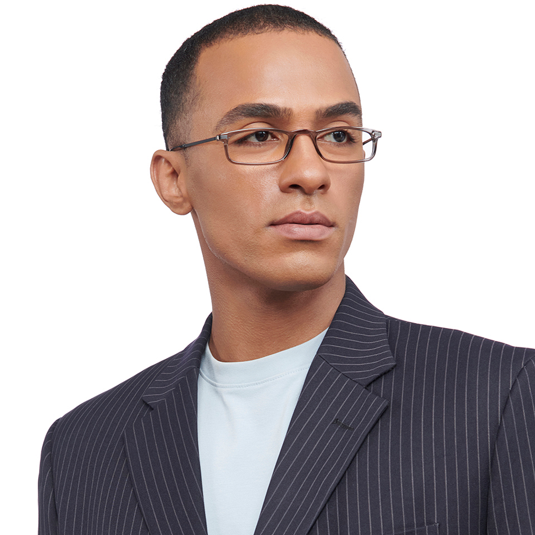 Lenskart READERS Gray Dark Gunmetal Full Rim Rectangle Lenskart READERS LR E13701 Only for 1 25 Prefitted Powers right side