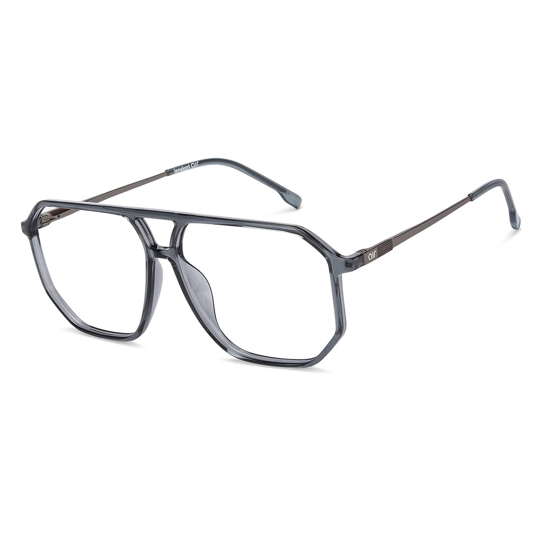 Lenskart Air Gray Transparent Full Rim Geometric right side