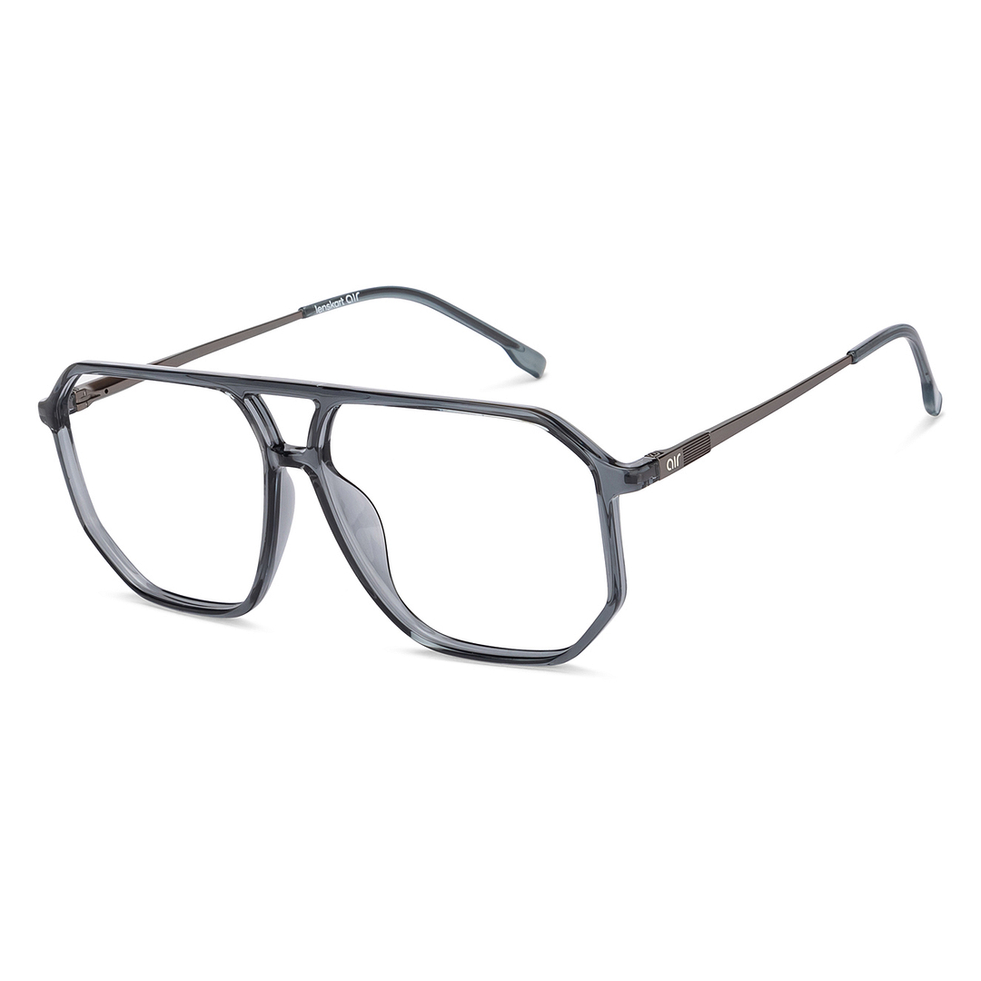 Lenskart Air Gray Transparent Full Rim Geometric right side