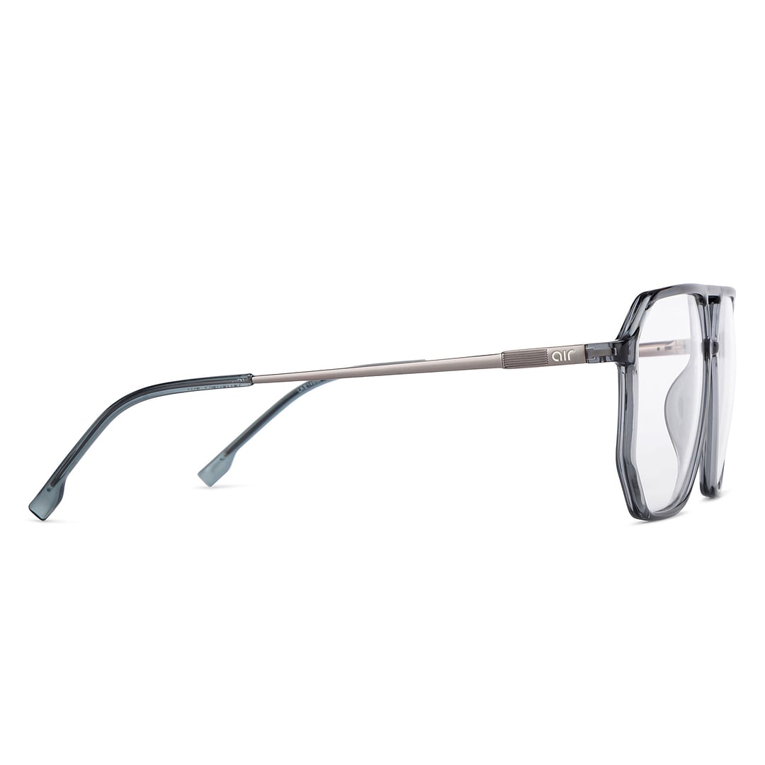 Lenskart Air Gray Transparent Full Rim Geometric left side