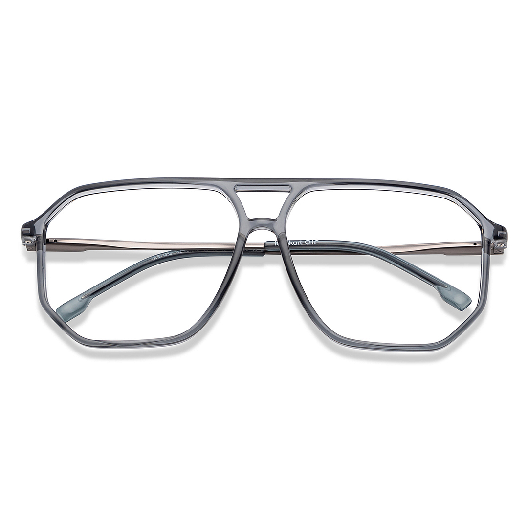 Lenskart Air Gray Transparent Full Rim Geometric left side