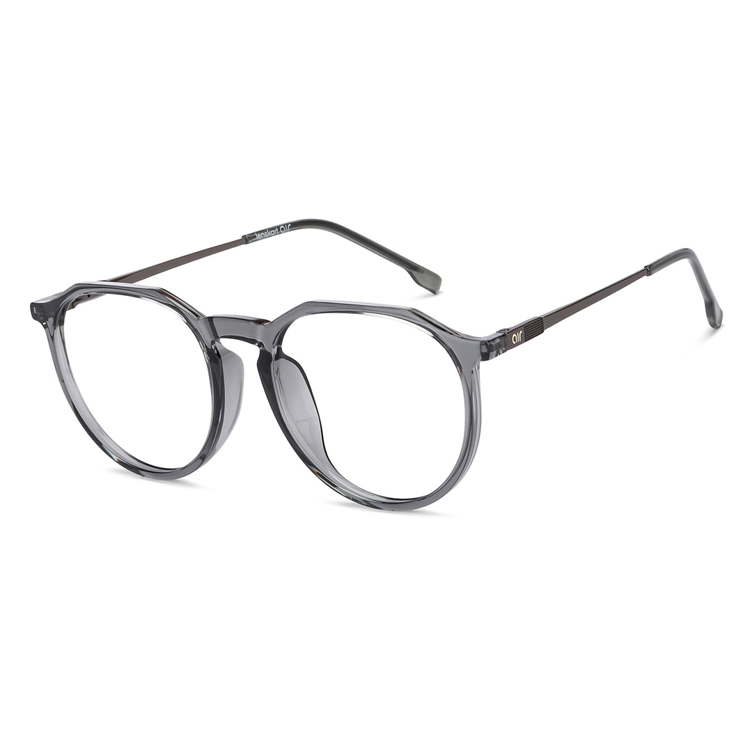Lenskart Air Online Gray Transparent Full Rim Round right side