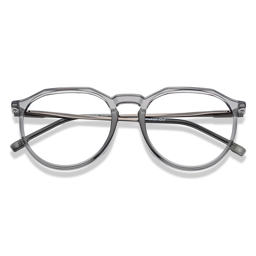 Lenskart Air Online Gray Transparent Full Rim Round left side