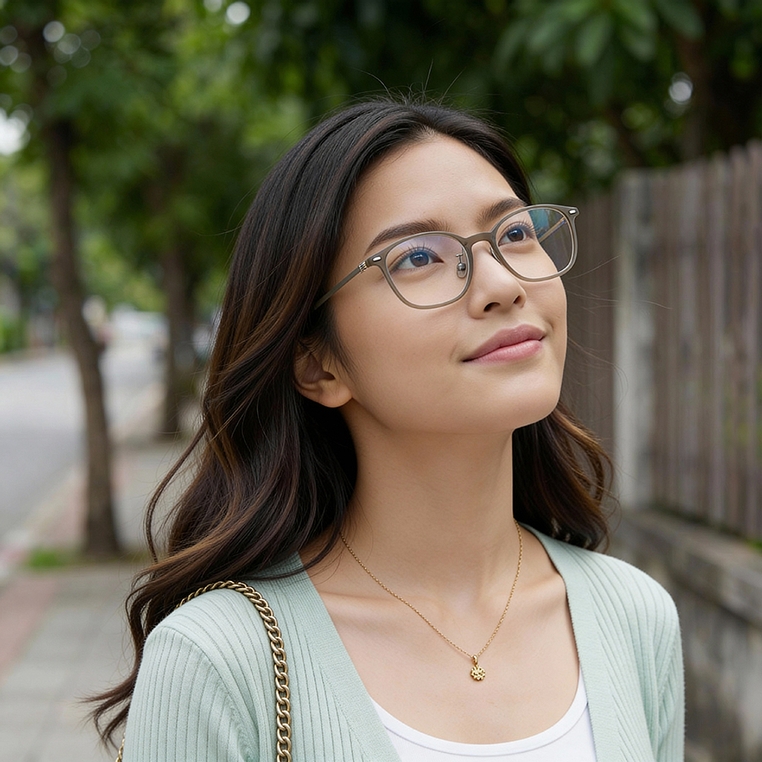 Lenskart Gray Transparent Full Rim Rectangle right side
