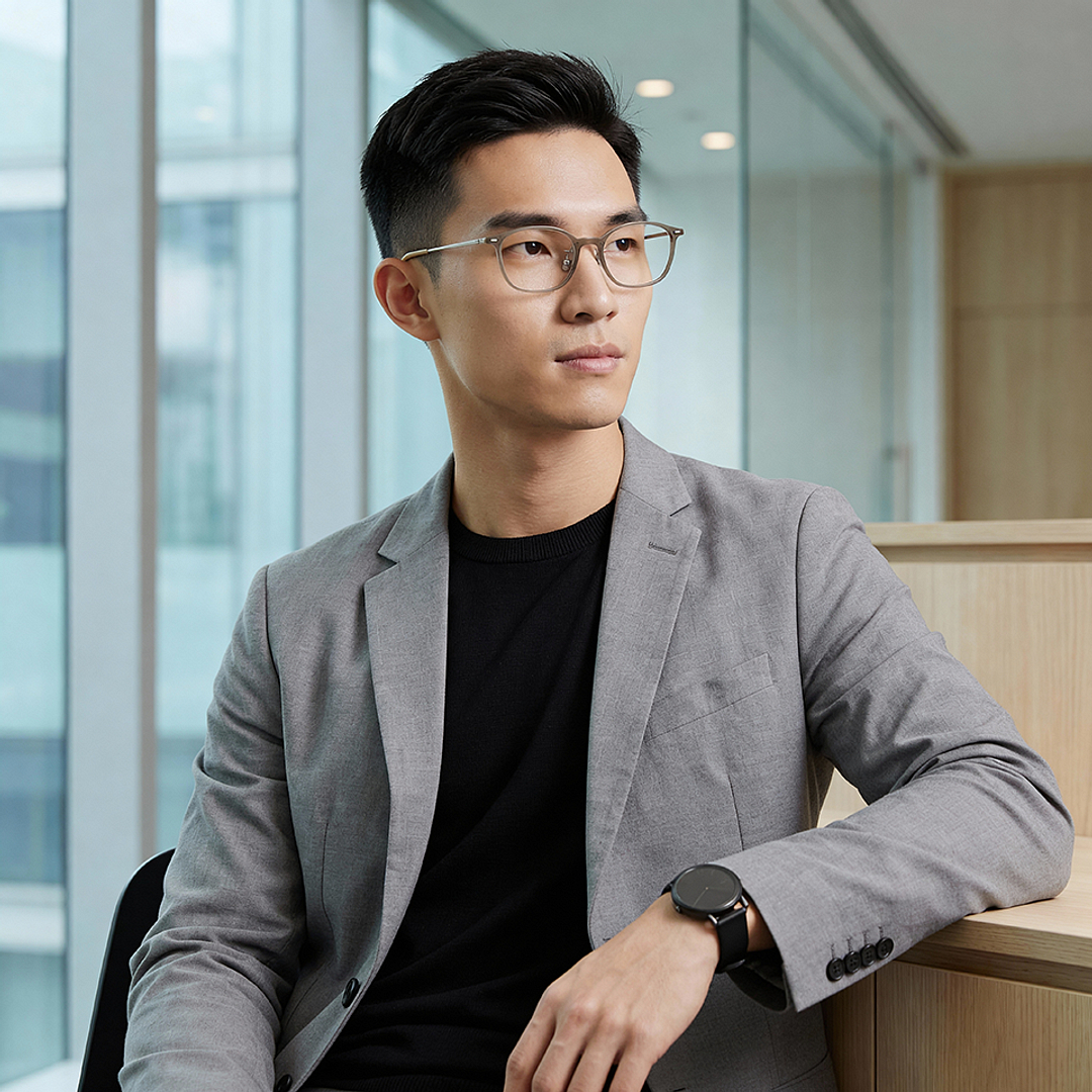 Lenskart Gray Transparent Full Rim Rectangle left side