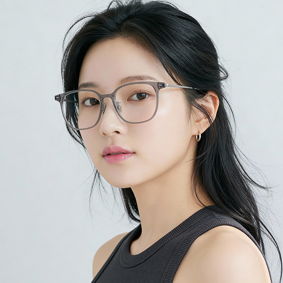 Lenskart Gray Transparent Full Rim Square left side