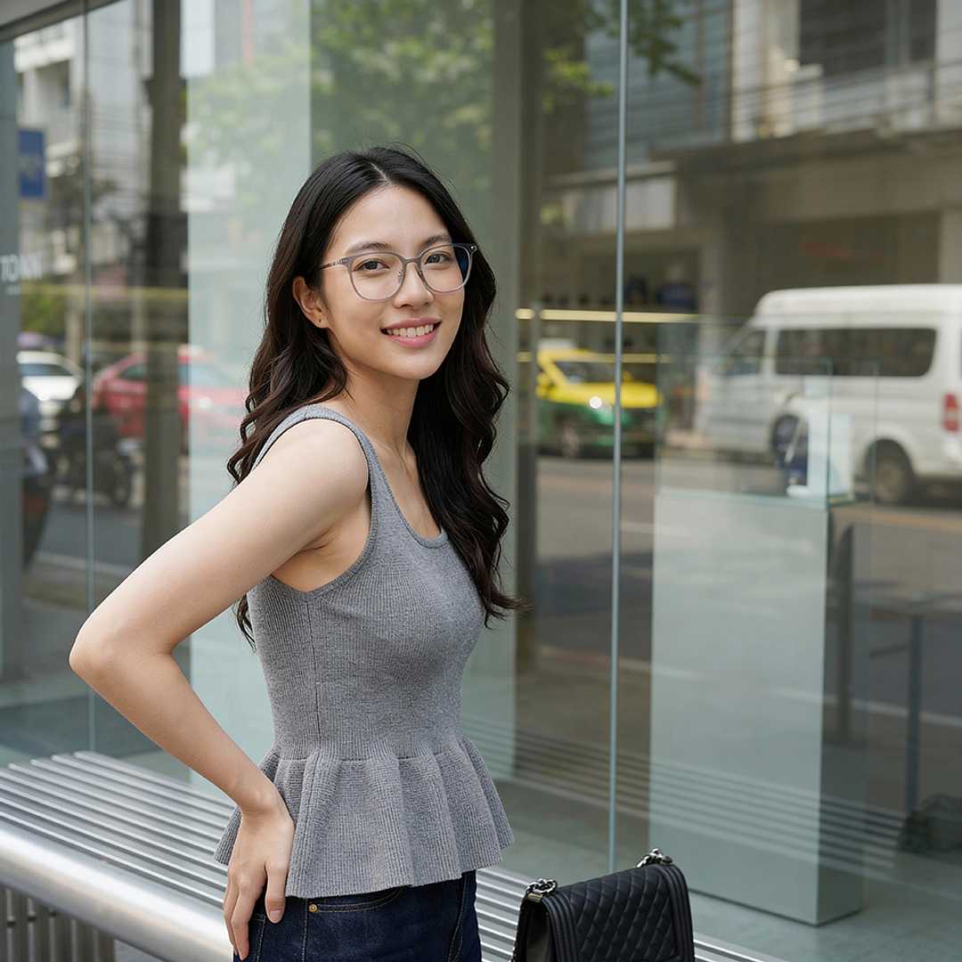 Lenskart Gray Transparent Full Rim Square right side