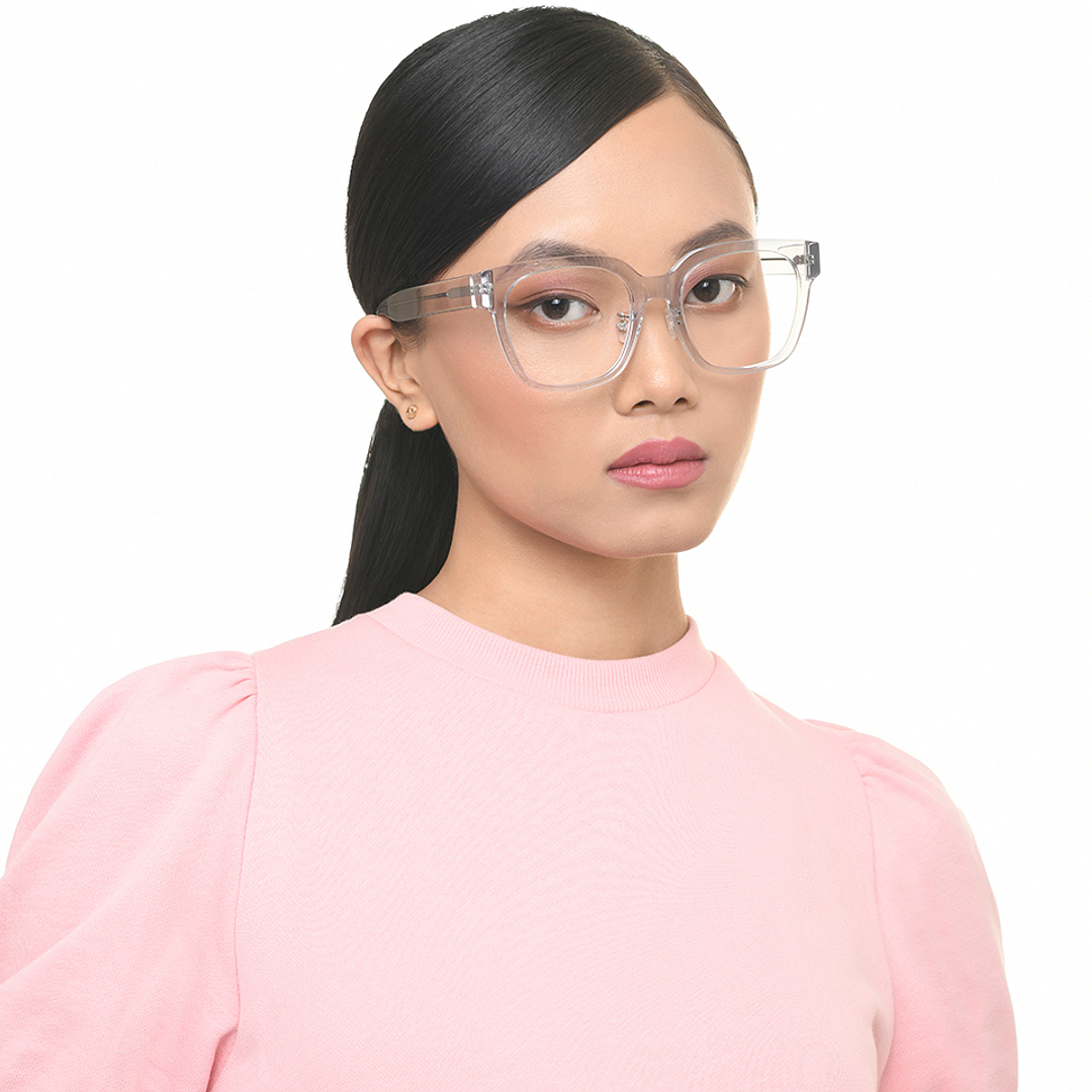 Lenskart Gray Transparent Full Rim Square left side