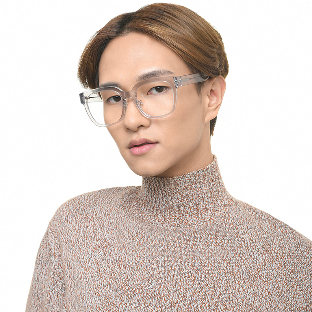Lenskart Gray Transparent Full Rim Square left side