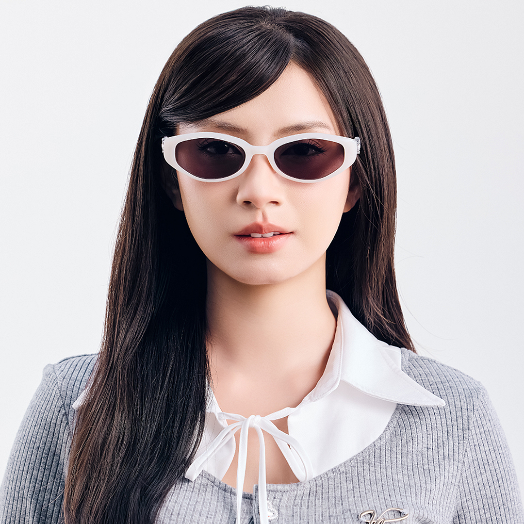 Lenskart STUDIO White Full Rim Cat Eye left side