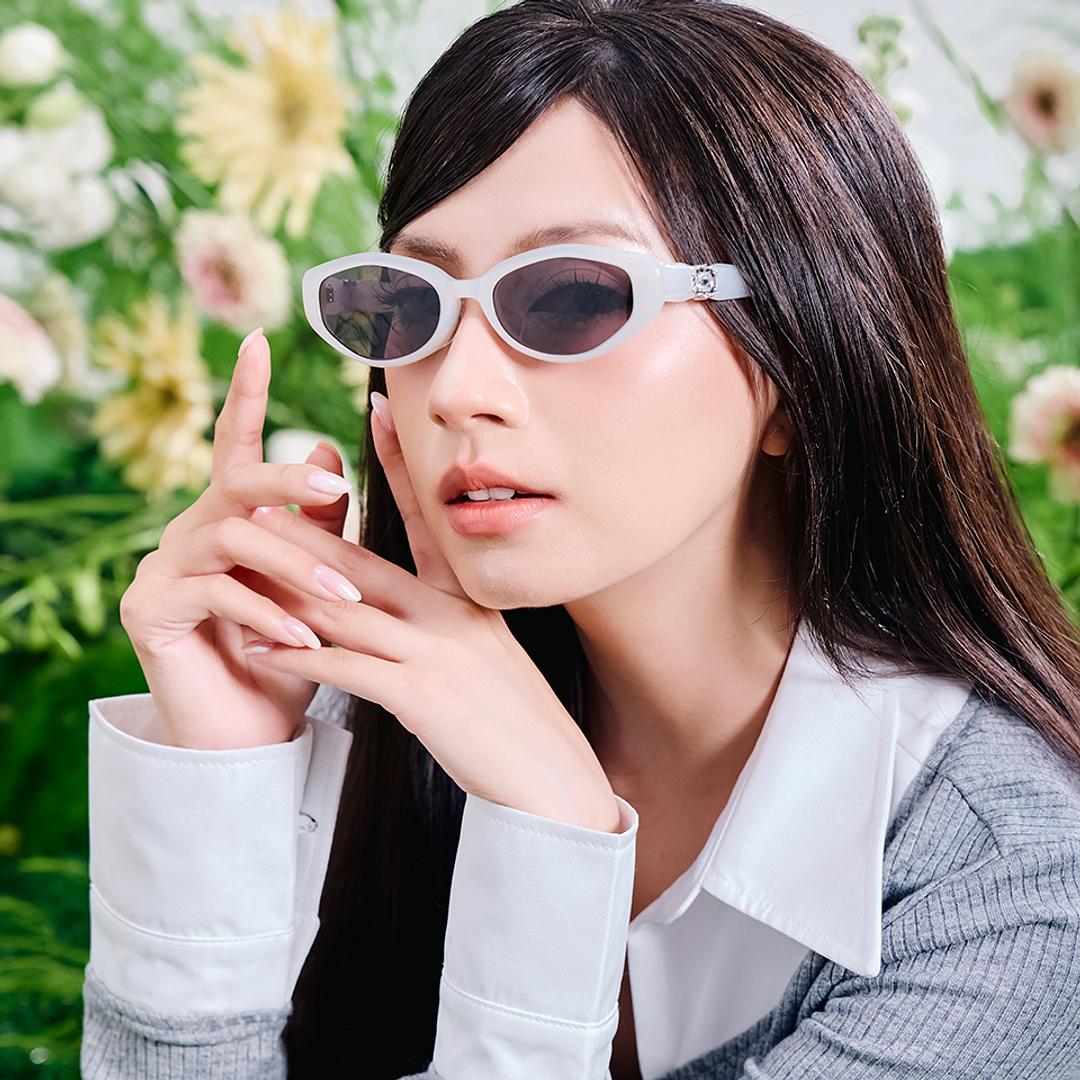 Lenskart STUDIO White Full Rim Cat Eye left side