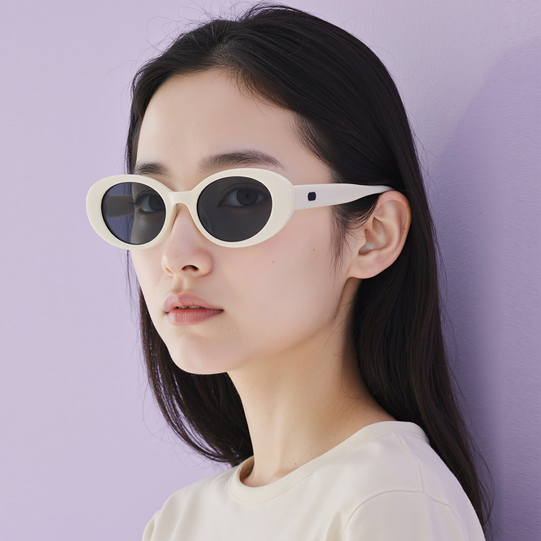 Lenskart White Full Rim Round left side