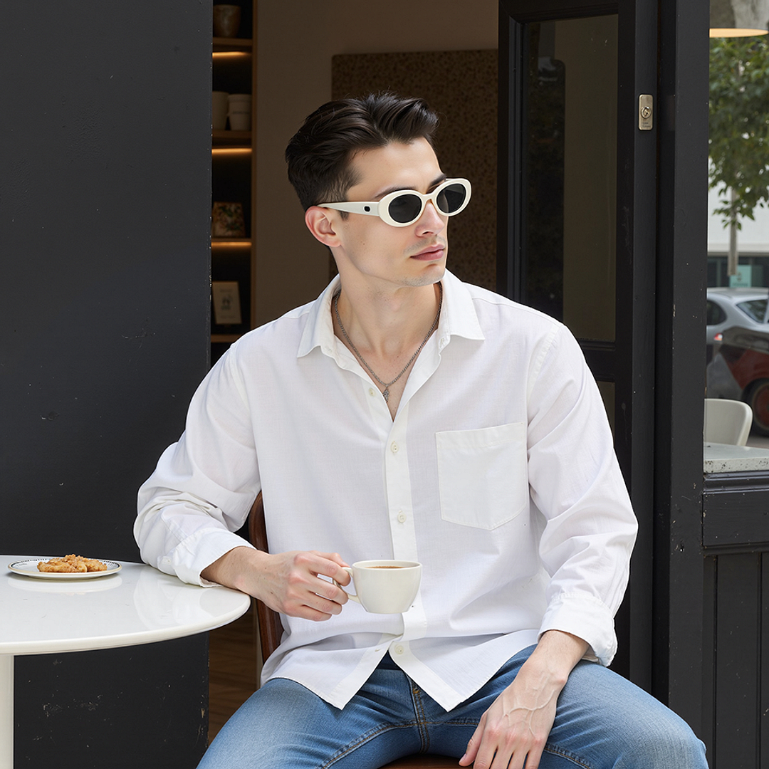 Lenskart White Full Rim Round right side