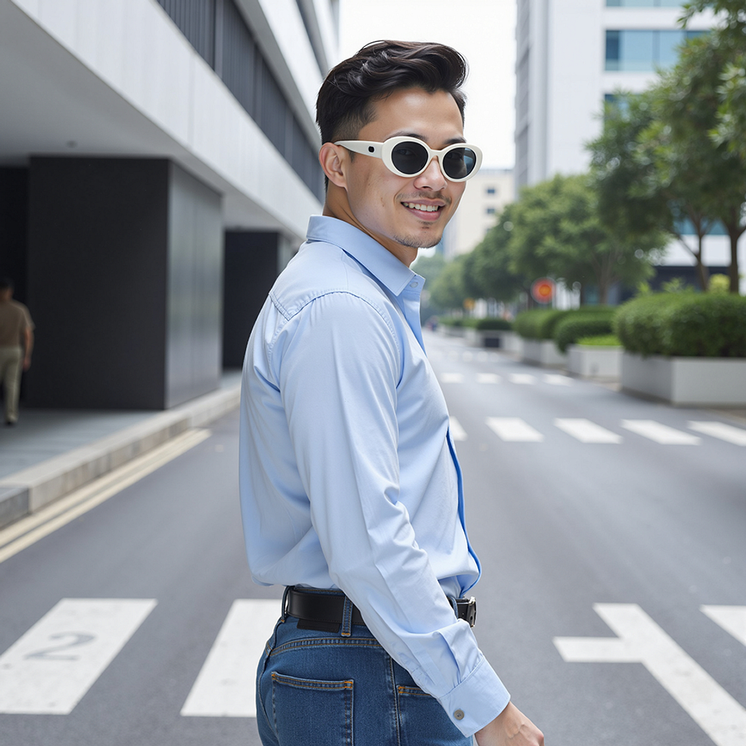 Lenskart White Full Rim Round right side