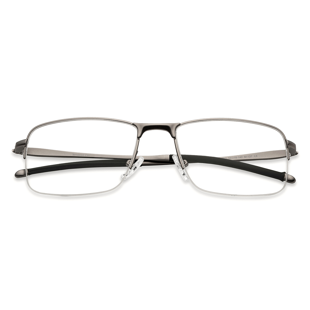 Lenskart Air Online Mid Gunmetal Half Rim Rectangle left side