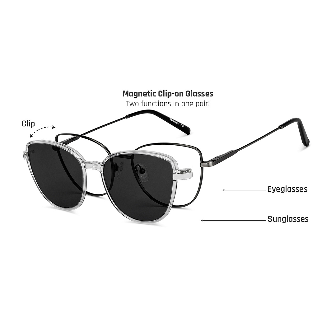 Lenskart Air Online Mid Gunmetal Full Rim Cat Eye right side