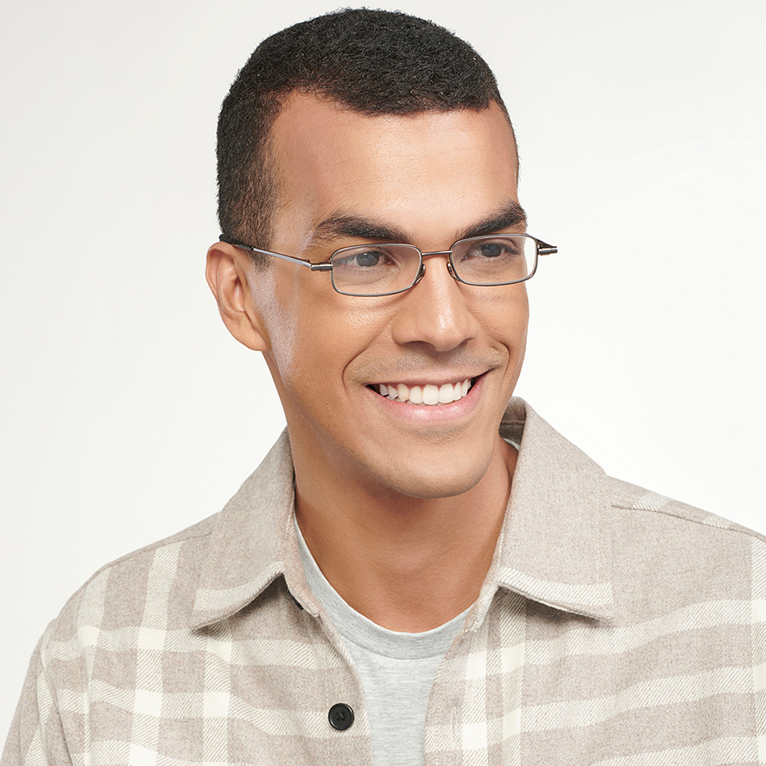 LENSKART PREMIUM READERS Gunmetal Dark Gunmetal Full Rim Rectangle LENSKART PREMIUM READERS LR E13690 Only for 2 Prefitted Powers right side