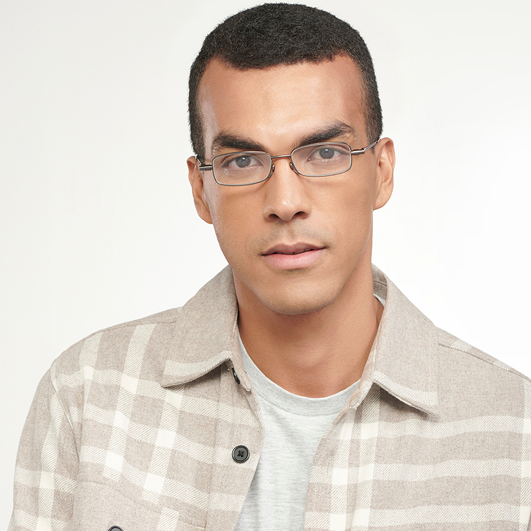 LENSKART PREMIUM READERS Gunmetal Dark Gunmetal Full Rim Rectangle LENSKART PREMIUM READERS LR E13690 Only for 2 Prefitted Powers left side