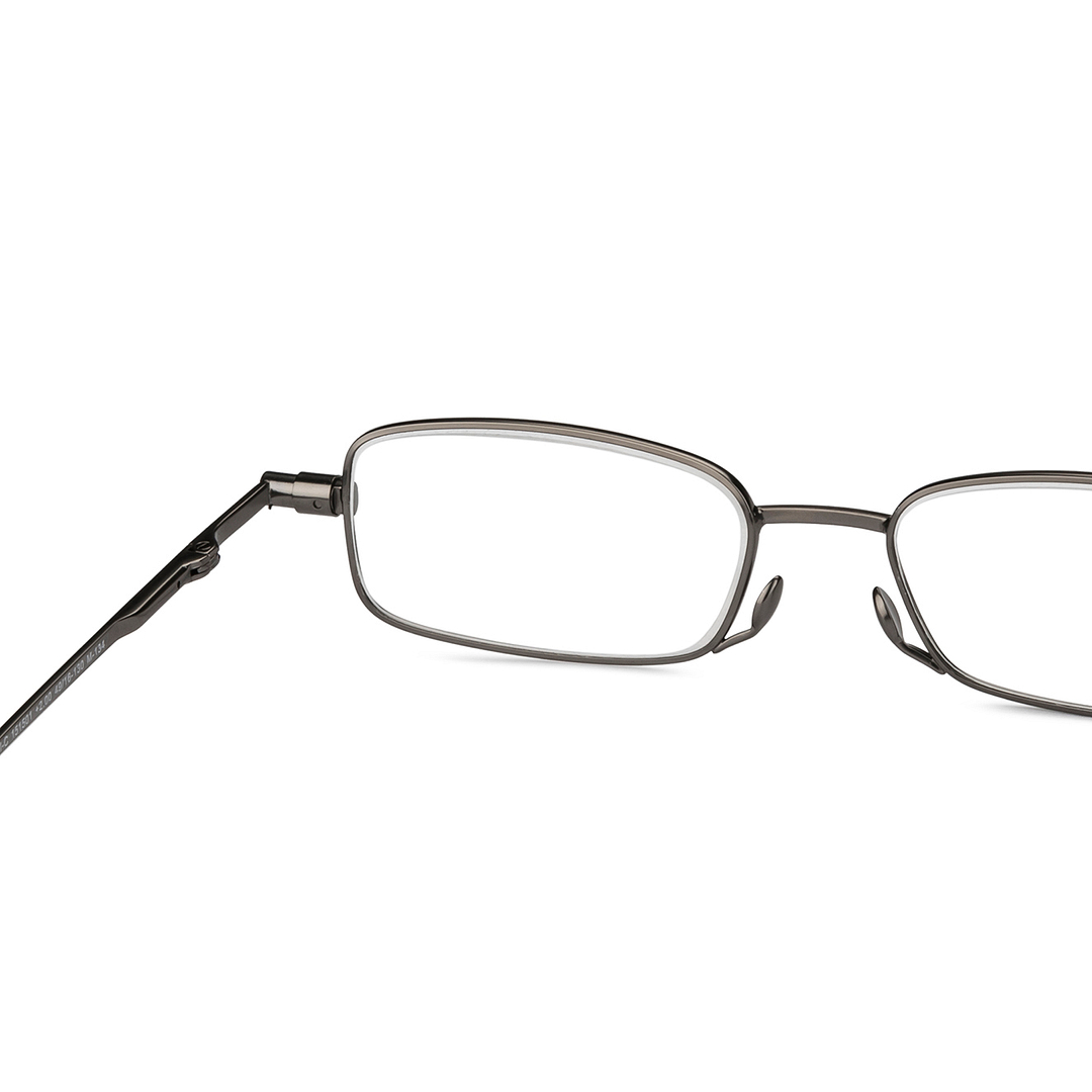 LENSKART PREMIUM READERS Gunmetal Dark Gunmetal Full Rim Rectangle LENSKART PREMIUM READERS LR E13690 Only for 2 Prefitted Powers left side