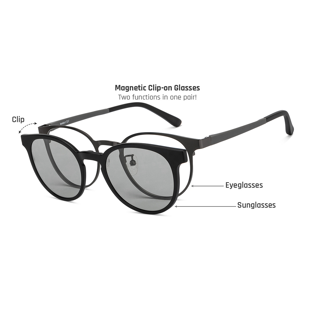 Lenskart Air Online Dark Gunmetal Full Rim Round left side