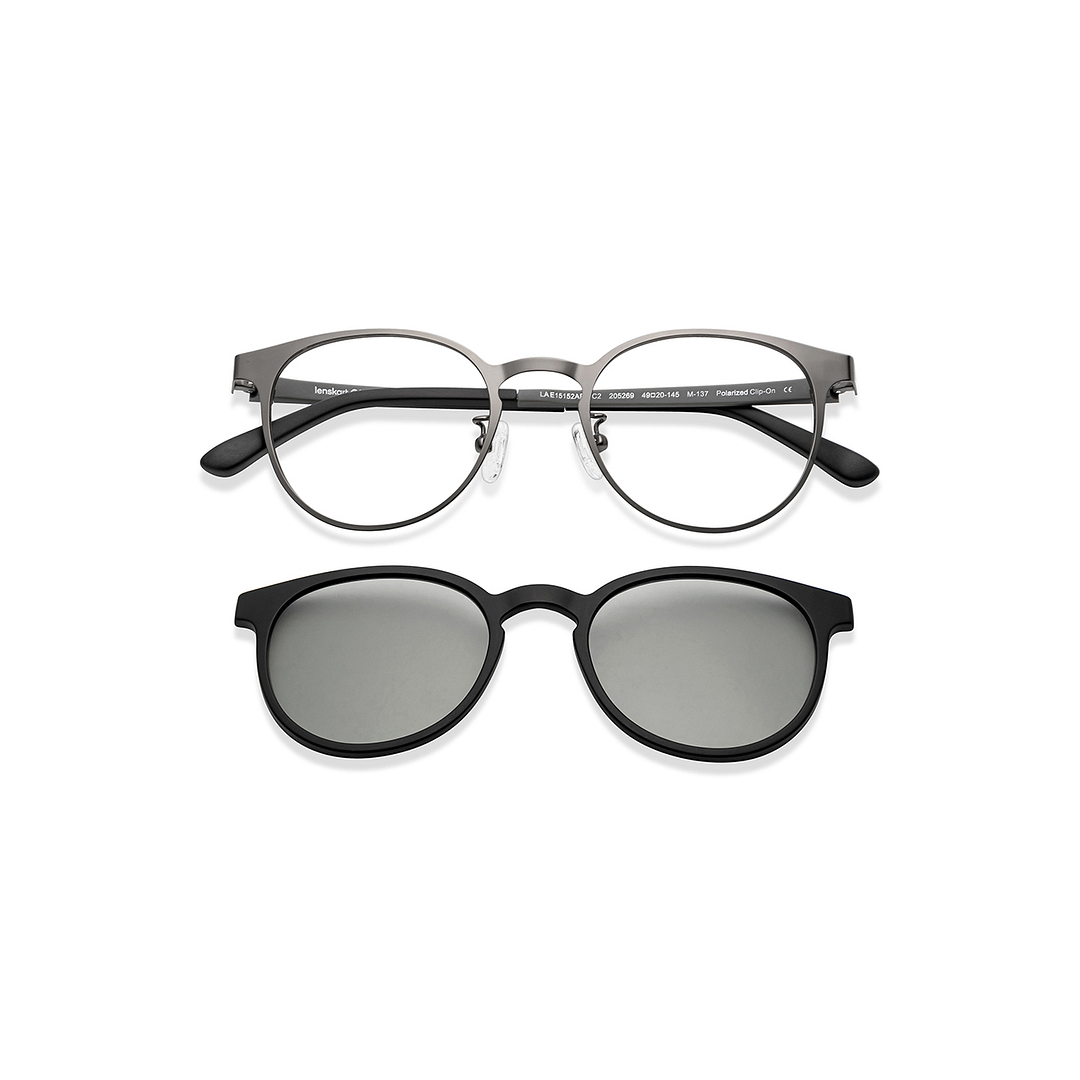 Lenskart Air Online Dark Gunmetal Full Rim Round left side