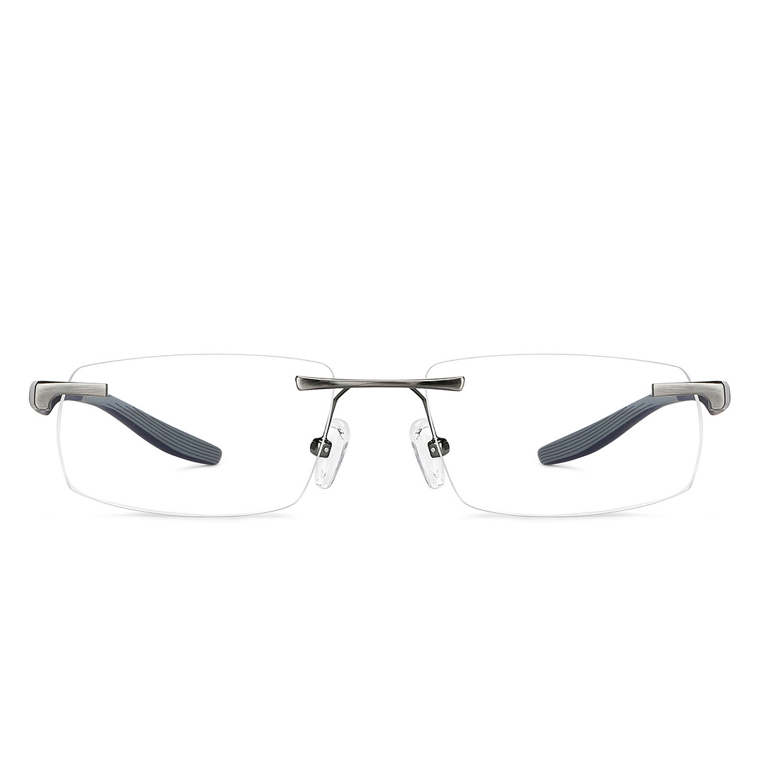 Lenskart Air Online Mid Gunmetal Rimless Rectangle right side