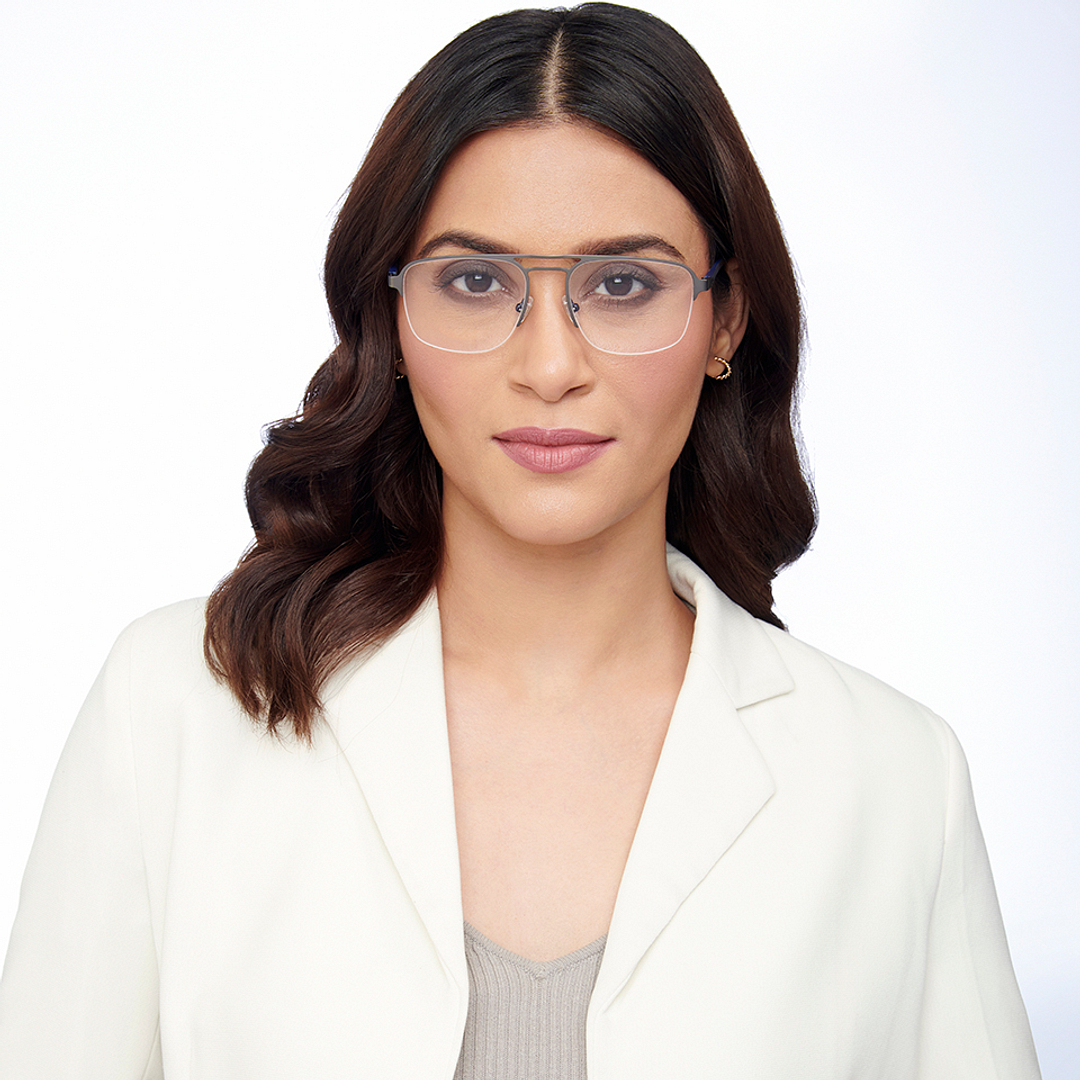 Lenskart Air Online Mid Gunmetal Half Rim Aviator right side