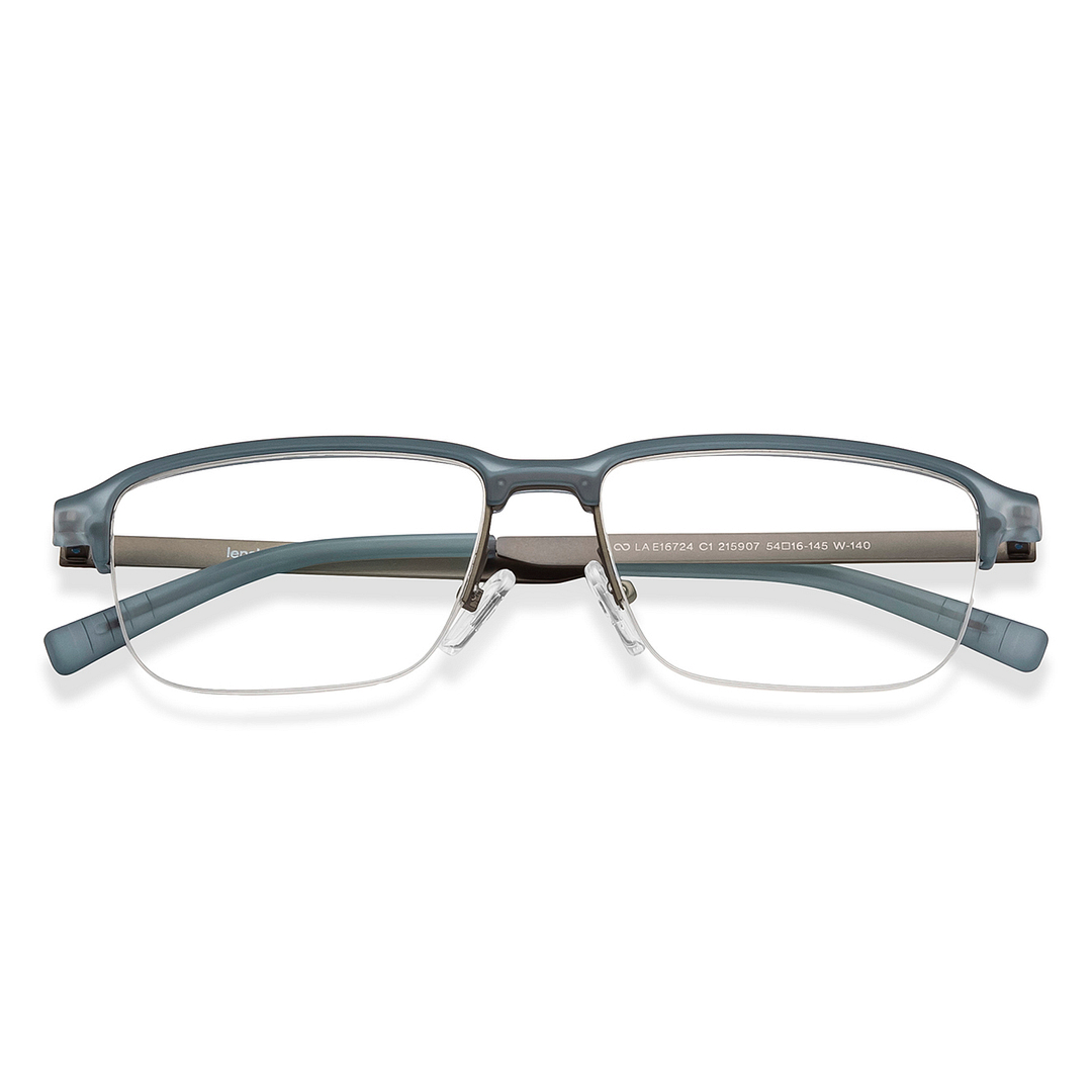 Lenskart Air Online Mid Gunmetal Half Rim Rectangle left side