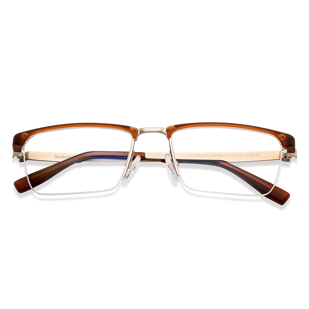 Lenskart Air Online Dark Brown Half Rim Rectangle left side