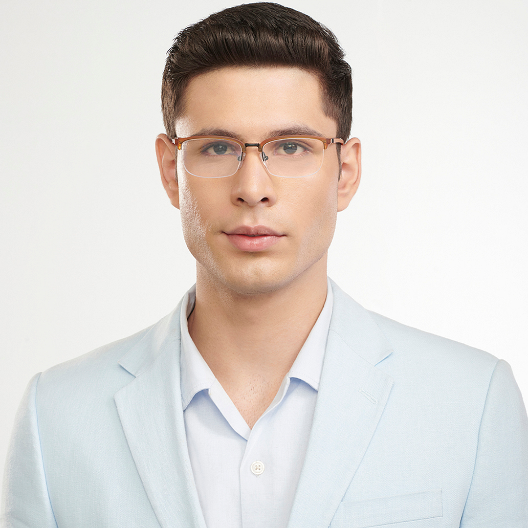 Lenskart Air Online Dark Brown Half Rim Rectangle left side