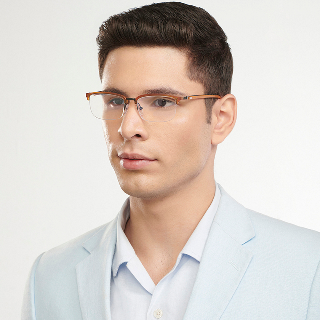 Lenskart Air Online Dark Brown Half Rim Rectangle right side