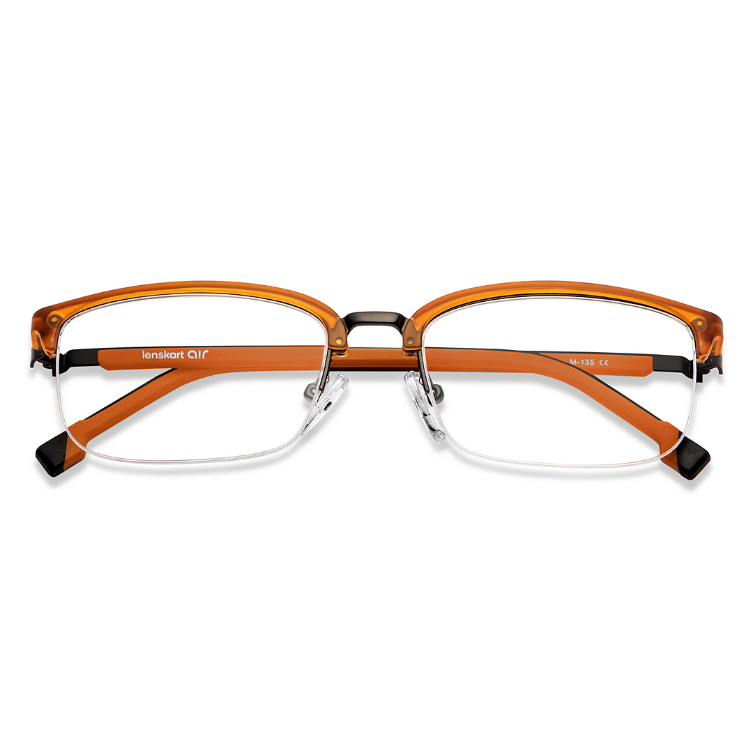 Lenskart Air Online Dark Brown Half Rim Rectangle left side
