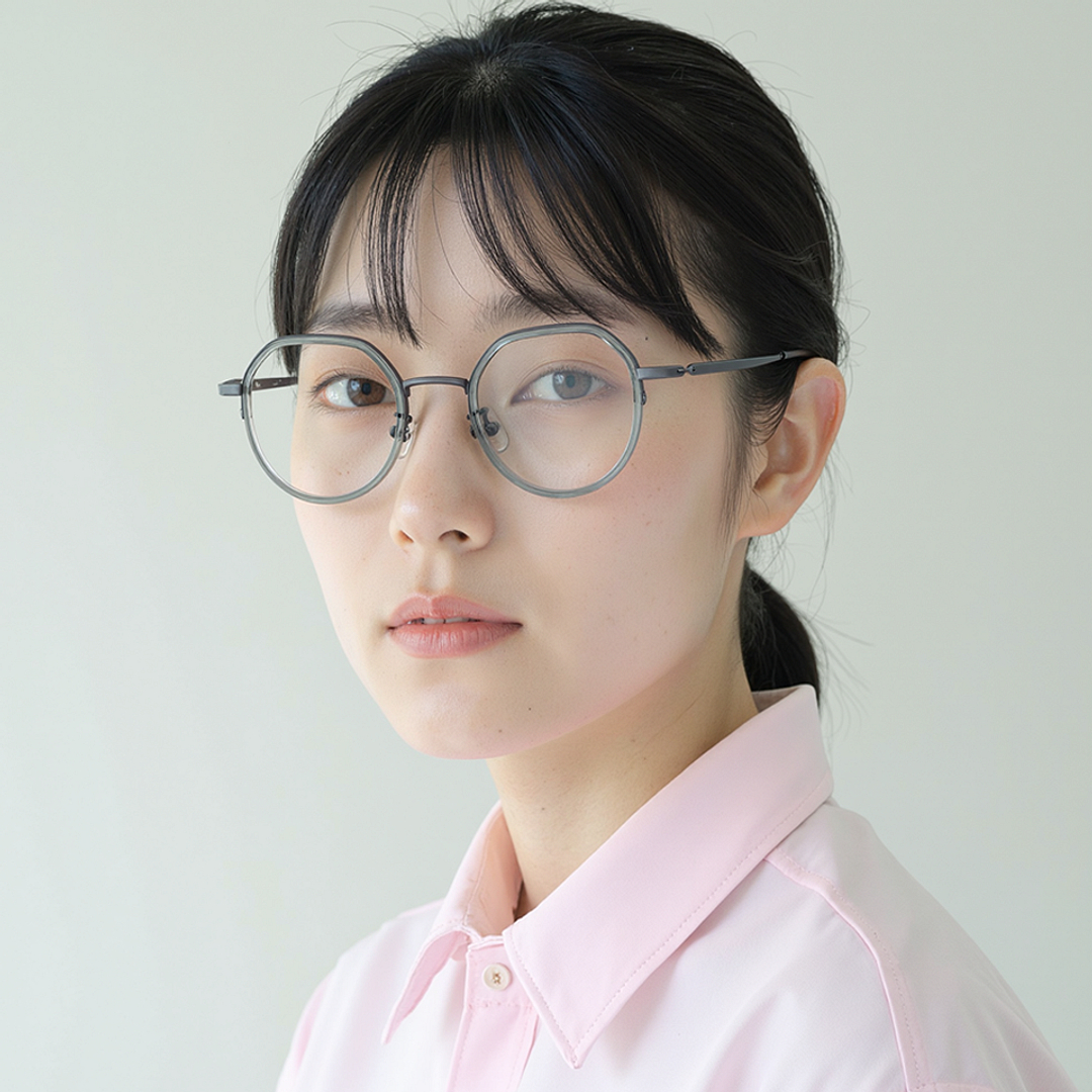 Lenskart Air Gunmetal Full Rim Round left side