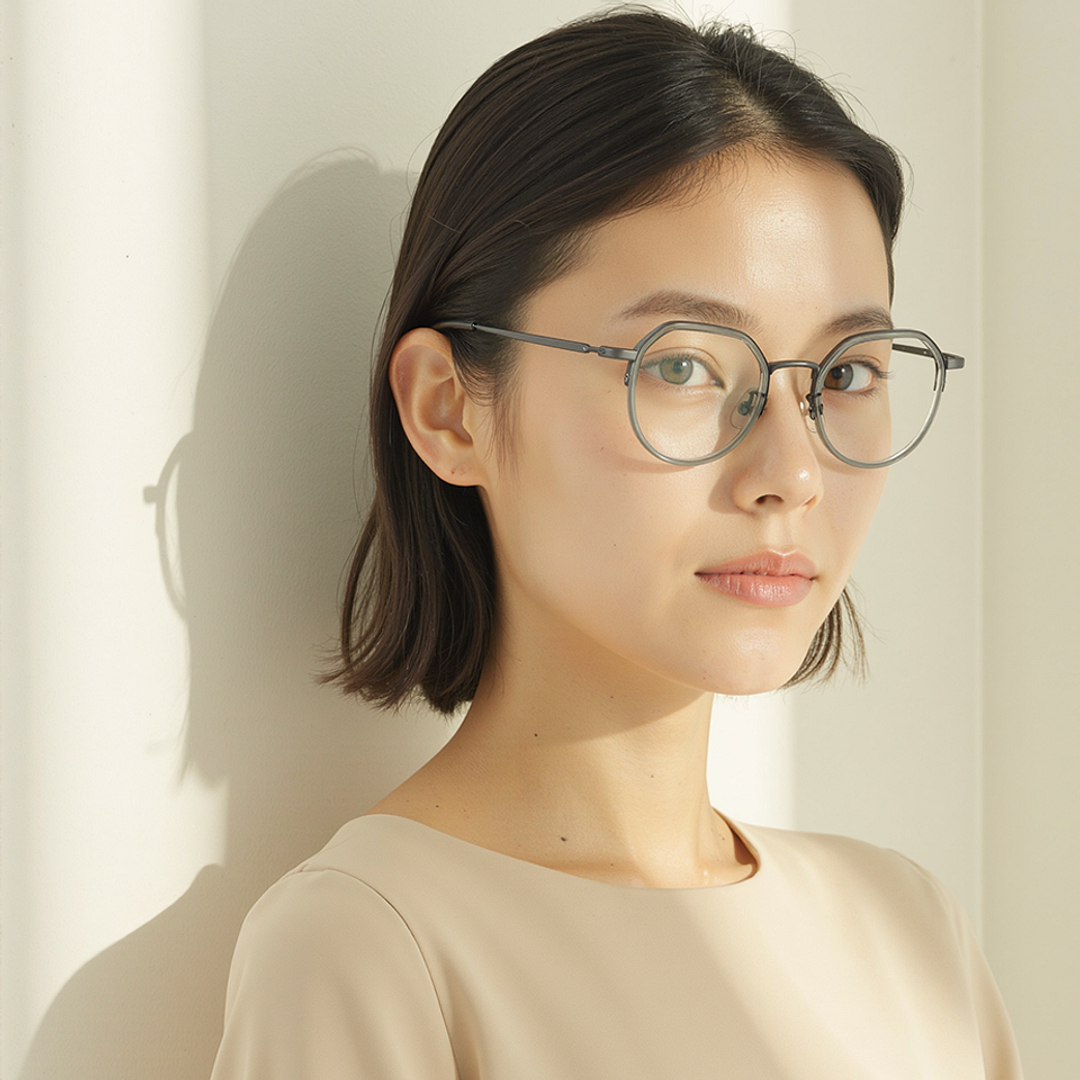 Lenskart Air Gunmetal Full Rim Round right side