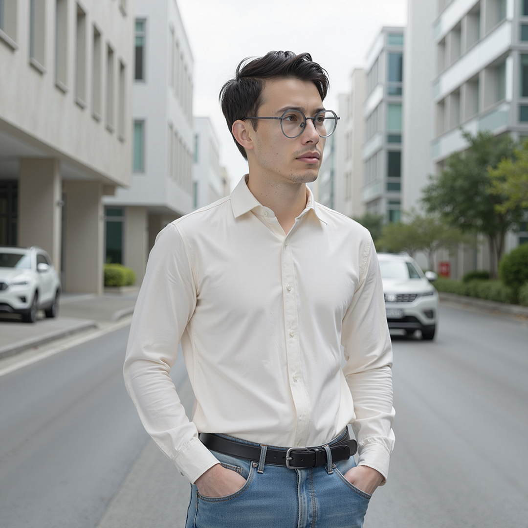 Lenskart Air Gunmetal Full Rim Round left side