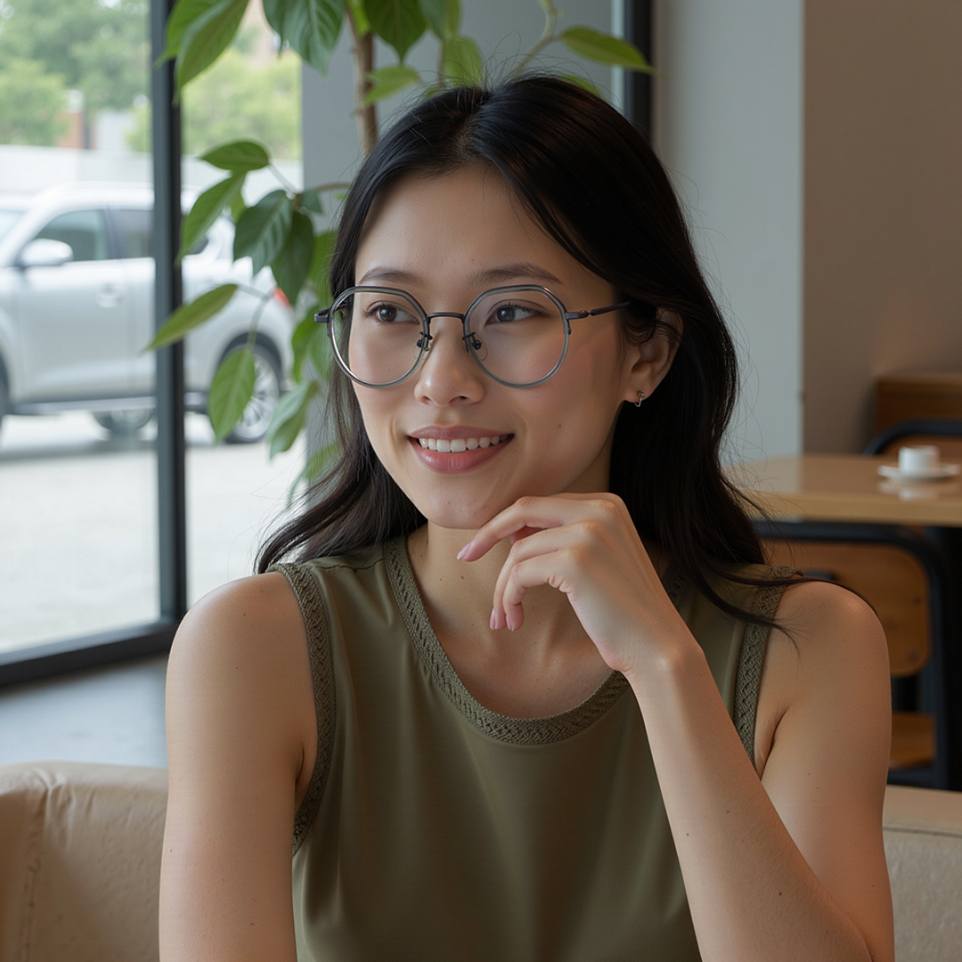 Lenskart Air Gunmetal Full Rim Round right side