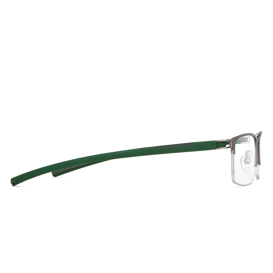 Gunmetal Green Half Rim Rectangle Lenskart Air Comfort LA E12403